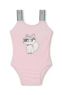 Stroje kąpielowe dla dziewczynek - Karl Lagerfeld jednoczęściowy strój kąpielowy niemowlęcy kolor różowy - miniaturka - grafika 1