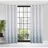 Zasłony - Zasłona ANDREA 140 x 250 cm przelotki biało-turkusowy - miniaturka - grafika 1