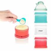 Akcesoria do karmienia - Pojemnik na mleko w proszku 3 komorowy lejek REER - miniaturka - grafika 1