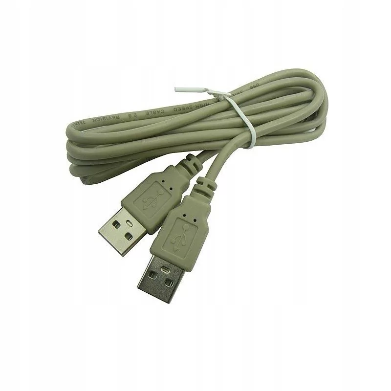 Przewód / Kabel PC USB TYP A męski - męski 1,2 m szary