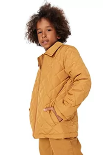 Kurtki i płaszcze dla chłopców - Trendyol Herren Regular Basic Plain Webstoff Winterjacke Płaszcz dziecięcy, wielbłąda, 7–8 años - grafika 1