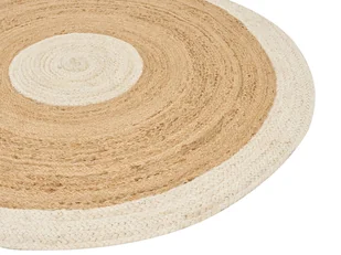 Dywan okrągły z juty ø 140 cm beżowo-biały YAYALAR - Dywany - miniaturka - grafika 3