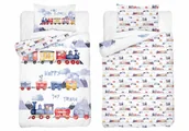 Pościel dla dzieci - Pościel bawełniana do łóżeczka 100x135 5507a pociągi - miniaturka - grafika 1