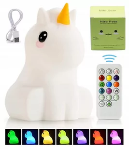 Lampka Nocna Dla Dzieci Jednorożec Led Silikonowa - Lampy stojące - miniaturka - grafika 1