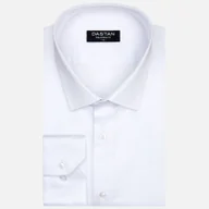 Koszule męskie - Koszula Biała Tailored Fit - Dastan - miniaturka - grafika 1