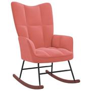 Fotele - shumee Fotel bujany różowy tapicerowany aksamitem - miniaturka - grafika 1