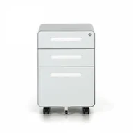 Szafki biurowe - B2B Partner Mobilny kontener pod biurko, 3 szuflady, jasnoszary 908036 - miniaturka - grafika 1