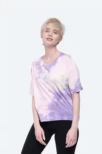 Koszulki sportowe damskie - Alpha Industries t-shirt bawełniany Basic Tee Batik COS Wmn kolor różowy 116083.536-ROZOWY - grafika 1