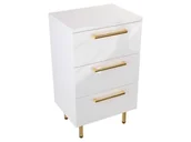 Szafki łazienkowe - Szafka Stojąca Z Blatem ATH 50 cm - Biały Wysoki Połysk - Uchwyty Złote Polerowane - miniaturka - grafika 1