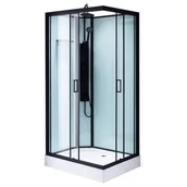 Kabiny z hydromasażem - Kabina prysznicowa zabudowana na niskim brodziku prostokątna 120x80 Alma Prawa - miniaturka - grafika 1