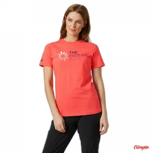 Koszulka damska HELLY HANSEN W The Ocean Race T-Shirt - Red - Koszulki i topy damskie - miniaturka - grafika 1