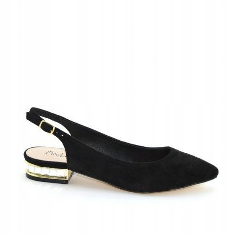 Menbur Czarne Czółenka Damskie Sprzączka 38 3t4g7*