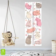 Wyposażenie pokoiku dziecięcego - Samoprzylepna miarka wzrostu dla dzieci - Koty - miniaturka - grafika 1