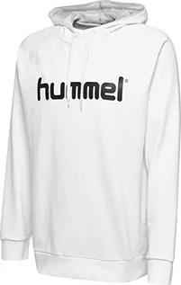 Bluzy męskie - Hummel męska bluza z kapturem Hmlgo Cotton Logo Hoodie biały biały M 203511-9001 - grafika 1