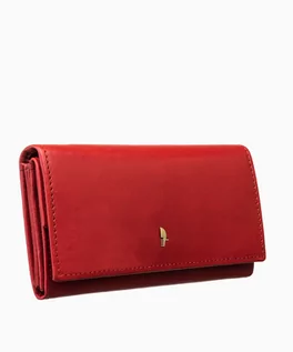 Portfele - PUCCINI Czerwony portfel damski skórzany z zabezpieczeniem RFID - grafika 1