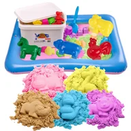 Masy plastyczne - Bibimoon Piasek Kinetyczny 5Kg Zestaw Piaskownica Foremki - miniaturka - grafika 1