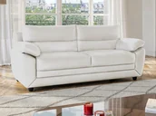 Sofy i kanapy - Kanapa 3-osobowa MANOA z ekoskóry– Biały - miniaturka - grafika 1