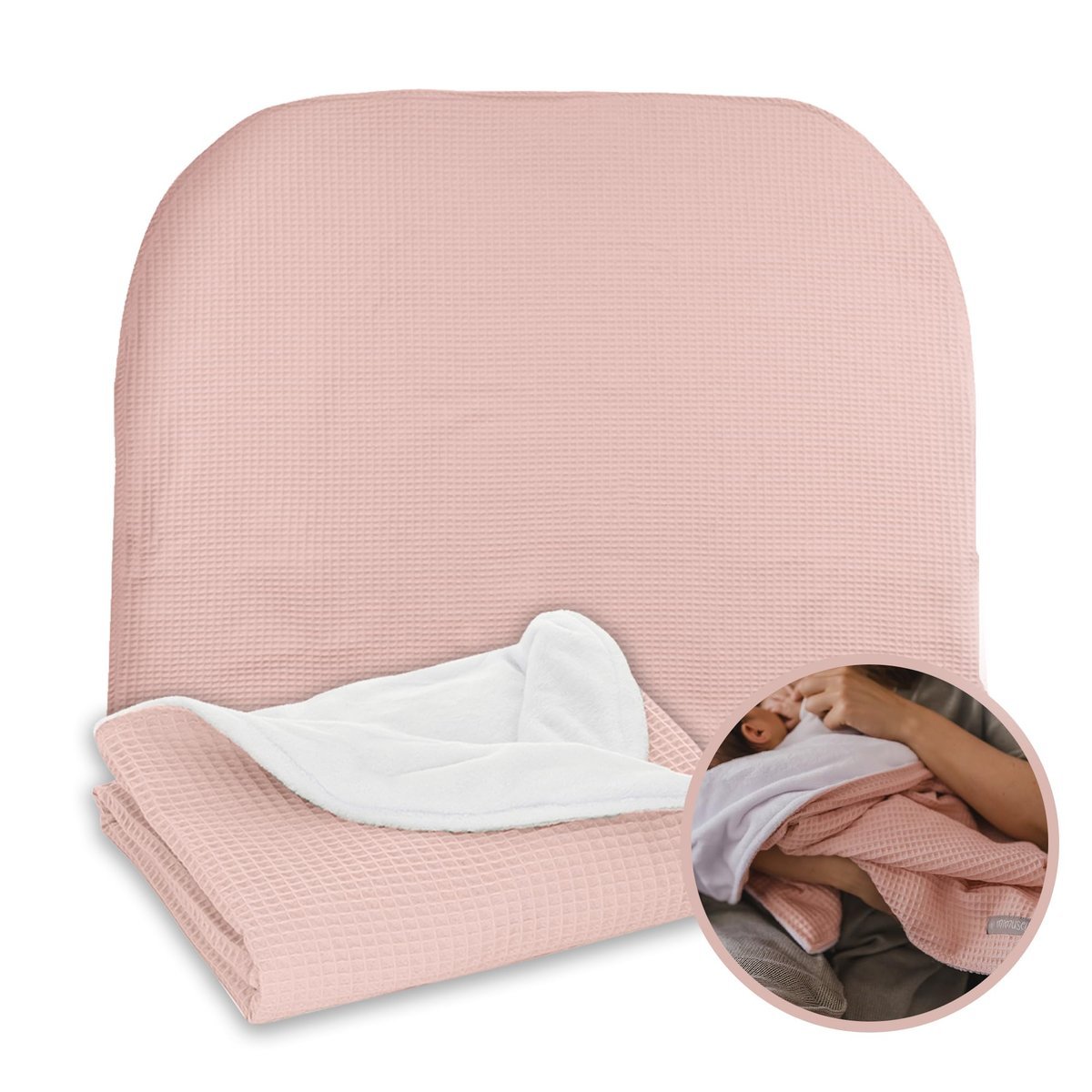 MIMUSELINA Kocyk Dla Niemowląt Bawełniany Ciepły Na Zimę 90x70cm