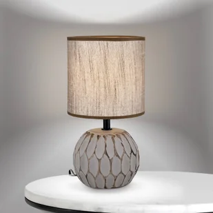 ORION Lampa stołowa Pinia, brązowa, wysokość 27,5 cm, ceramika/len - Lampy stojące - miniaturka - grafika 1