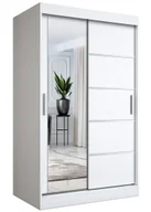 Szafy - Biała szafa przesuwna z lustrem 120 cm T0-T34 - miniaturka - grafika 1