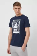 Koszulki męskie - Helly Hansen t-shirt bawełniany męski kolor granatowy z nadrukiem - miniaturka - grafika 1