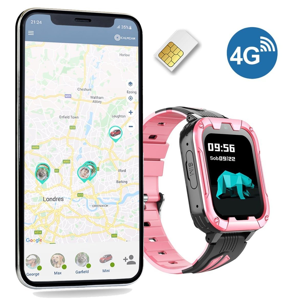 Calmean Child Watch Bravo 4G Różowy