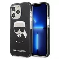 Etui i futerały do telefonów - Karl Lagerfeld KLHCP13LTPEIKK iPhone 13 Pro / 13 6,1" hardcase czarny/black Iconik Karl - miniaturka - grafika 1