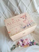 Pamiątka Chrztu Świętego - Kuferek wspomnień SARENKA personalizowany, prezent na roczek, chrzest - miniaturka - grafika 1