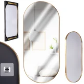 Lustra - Lustro Ścienne Wiszące Złote Owalne 72X32 cm - miniaturka - grafika 1