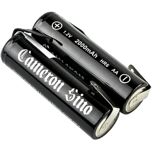 Akumulatorki AA / R6 2000mAh 2.40Wh Ni-MH zestaw 2 szt z blaszkami lutowniczymi z okrągłymi otworami (Cameron Sino) - Ładowarki i akumulatory - miniaturka - grafika 1