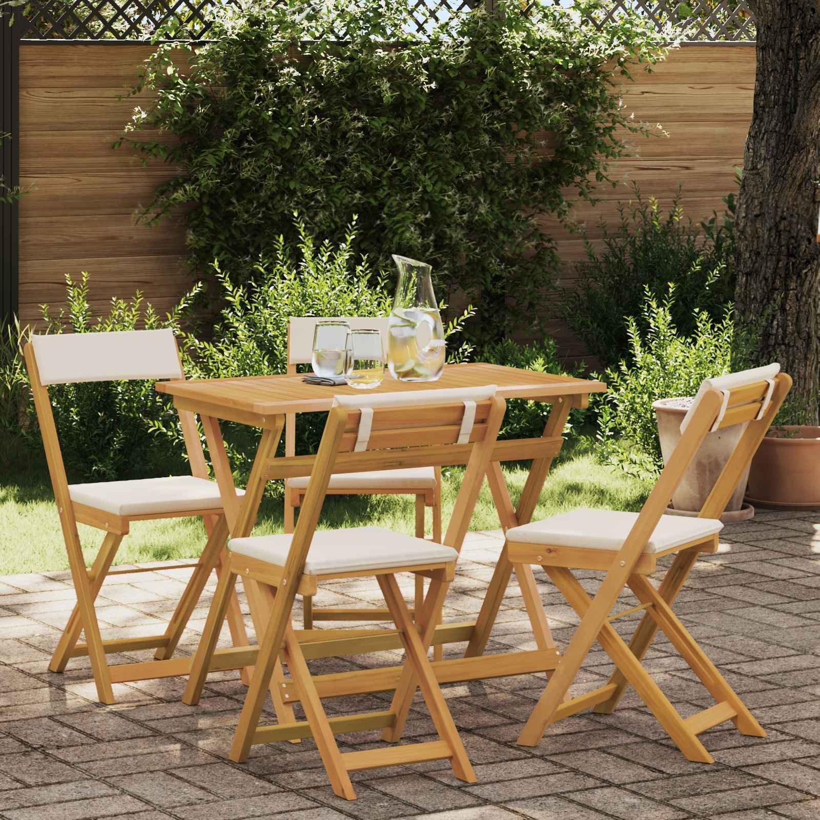 vidaXL Krzesła Bistro na Zewnątrz 4 pcs kremowobiały 40 x 53 x 80 cm 42028097