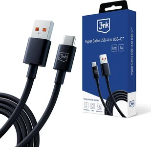 3mk Hyper USB-A - C 1.2m 5A czarna - Kable USB - miniaturka - grafika 1
