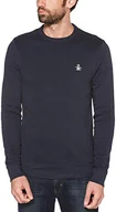 Bluzy męskie - Original Penguin Bluza męska z okrągłym dekoltem i logo, Niebieski (ciemny szafir ), M - miniaturka - grafika 1