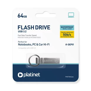 PLATINET PENDRIVE USB 3.2 K-Depo 64GB METAL UDP WATERPROOF [45783] - Pendrive - miniaturka - grafika 1