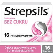 Reckitt Benckiser Healthcare STREPSILS BEZ CUKRU O smaku truskawkowym 16 past 4651311