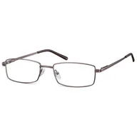 Okulary korekcyjne, oprawki, szkła - Oprawki korekcyjne zerówki okulary prostokątne metalowe 510A grafitowe - miniaturka - grafika 1