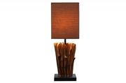 Lampy stojące - Invicta Interior Lampa stołowa Euforia drewno ciemne i-36966 - miniaturka - grafika 1