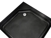 Brodziki prysznicowe - Brodzik czarny 90x90 kwadratowy 13,5 do mona 90 - miniaturka - grafika 1