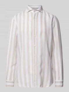 Koszule męskie - Koszula lniana o kroju slim fit z kołnierzykiem typu cutaway model ‘Hugh’ - grafika 1