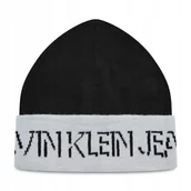 Czapki damskie - Calvin Klein Jeans czapka zimowa beanie czarny rozmiar uniwersalny - miniaturka - grafika 1