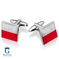 Spinki do mankietów i krawatów - Galante Spinki do mankietów X2 Biało-Czerwoni - miniaturka - grafika 1