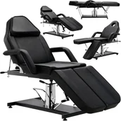 Fotele kosmetyczne - Fotel hydrauliczny kosmetyczny obrotowy spa łóżko leżanka do salonu kosmetycznego czarny - miniaturka - grafika 1