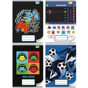 Zeszyty szkolne - 4X Zeszyt A5 3-Linia Kolorowa, 16 Kartek, Dla Chłopców: Kosmos, Gry, Muzyka, Sport - miniaturka - grafika 1