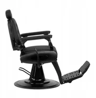 Fotele fryzjerskie - Gabbiano Fotel barberski Francesco czarny z czarną ramą - miniaturka - grafika 1