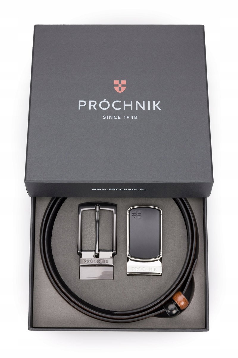 Pasek Skórzany Męski Dwustronny 4w1 Próchnik PM4 40/100