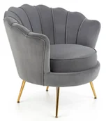 Fotele - Szary nowoczesny wygodny fotel muszelka D5-N47 - miniaturka - grafika 1