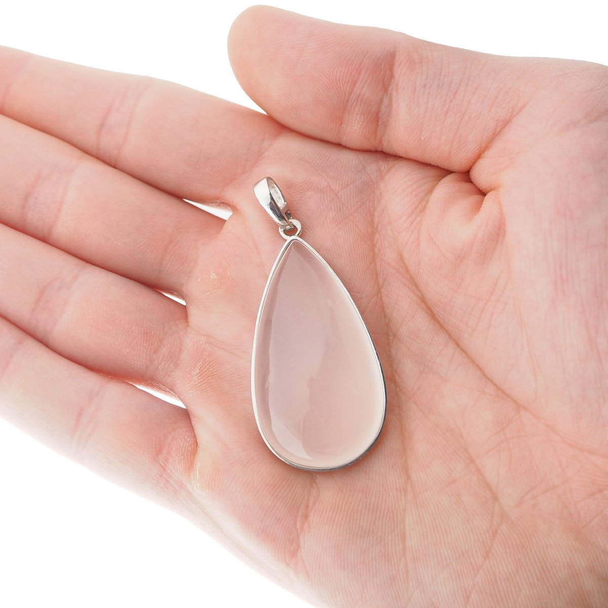 Zawieszka z Kwarcem Różowym w srebrze rodowanym