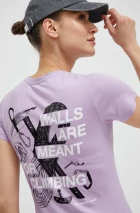 The North Face t-shirt bawełniany kolor fioletowy - Koszulki sportowe damskie - miniaturka - grafika 1