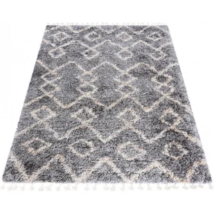 Szary dywan shaggy z frędzlami C5-G75 - Dywany - miniaturka - grafika 1