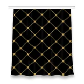 Zasłony - Zasłona z grafiką gotowa dekor 150x160 Złote romby, Fabricsy - miniaturka - grafika 1